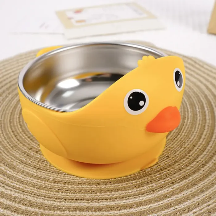 Baby Silicone Bowl with Stainless Steel - Image 4